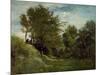 Landscape with Figures Seated on a Bank, Late 1870S-Charles Francois Daubigny-Mounted Giclee Print