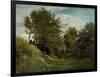 Landscape with Figures Seated on a Bank, Late 1870S-Charles Francois Daubigny-Framed Giclee Print