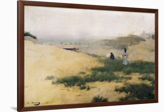 Landscape with Figures-Ramon Casas Carbo-Framed Art Print