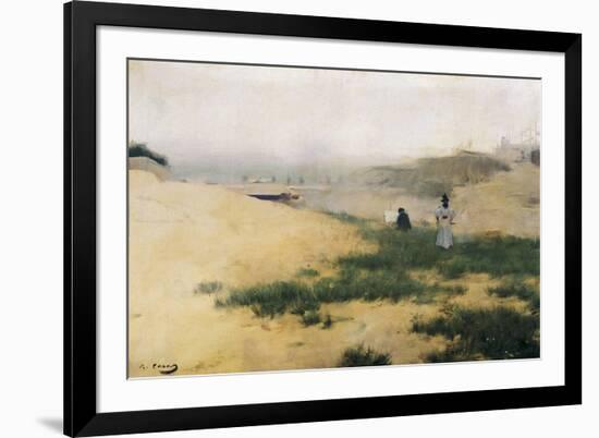 Landscape with Figures-Ramon Casas Carbo-Framed Art Print