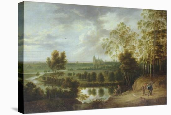 Landscape with Fisherman-Lucas Van Uden-Stretched Canvas