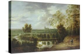 Landscape with Fisherman-Lucas Van Uden-Stretched Canvas