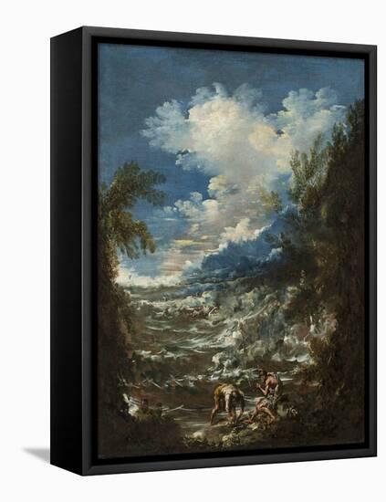 Landscape with Fishermen, C.1730-Alessandro Magnasco-Framed Stretched Canvas