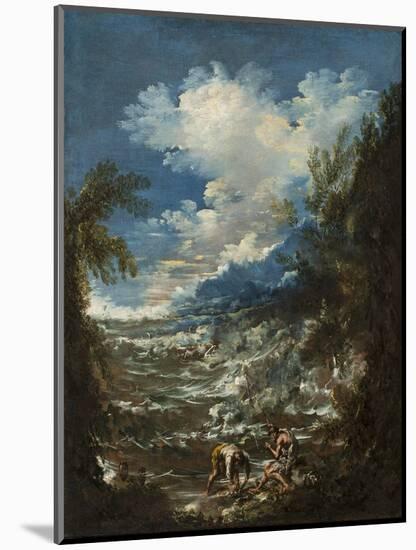 Landscape with Fishermen, C.1730-Alessandro Magnasco-Mounted Giclee Print