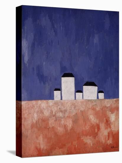 Landscape with Five Houses, c.1932-Kasimir Malevich-Stretched Canvas