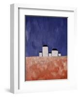 Landscape with Five Houses, c.1932-Kasimir Malevich-Framed Giclee Print