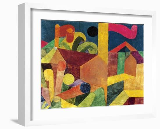 Landscape with Flags or Houses with Flags, 1915-Paul Klee-Framed Giclee Print