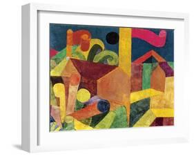 Landscape with Flags or Houses with Flags, 1915-Paul Klee-Framed Giclee Print