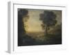 Landscape with Flock of Sheep at the River, 17th C-Claude Lorraine-Framed Art Print