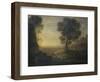 Landscape with Flock of Sheep at the River, 17th C-Claude Lorraine-Framed Art Print