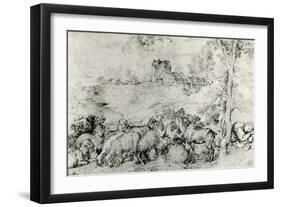 Landscape with Flock of Sheep, C1520-Titian (Tiziano Vecelli)-Framed Giclee Print