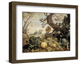 Landscape with Fruits and Vegetables in the Foreground, Abraham Bloemaert-Abraham Bloemaert-Framed Art Print