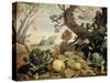 Landscape with Fruits and Vegetables in the Foreground, Abraham Bloemaert-Abraham Bloemaert-Stretched Canvas