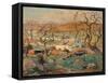 Landscape with Gnarled Trees (Oil on Cardboard)-Ernest Lawson-Framed Stretched Canvas