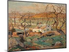 Landscape with Gnarled Trees (Oil on Cardboard)-Ernest Lawson-Mounted Giclee Print