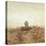 Landscape with Grave, Coffin and Owl-Caspar David Friedrich-Stretched Canvas