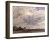 Landscape with Grey Windy Sky, C.1821-30 (Oil on Paper Laid Down on Millboard)-John Constable-Framed Giclee Print