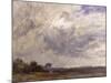 Landscape with Grey Windy Sky, C.1821-30 (Oil on Paper Laid Down on Millboard)-John Constable-Mounted Giclee Print