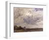Landscape with Grey Windy Sky, C.1821-30 (Oil on Paper Laid Down on Millboard)-John Constable-Framed Premium Giclee Print