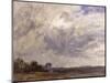 Landscape with Grey Windy Sky, C.1821-30 (Oil on Paper Laid Down on Millboard)-John Constable-Mounted Premium Giclee Print