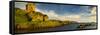 Landscape with Gylen Castle and coastline, Isle of Kerrera, Scotland, UK-Panoramic Images-Framed Stretched Canvas