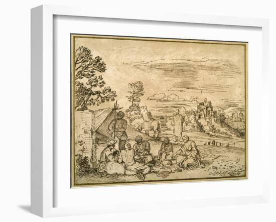 Landscape with Gypsies Bivouacking-Pietro Paolo Bonzi-Framed Giclee Print