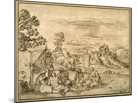 Landscape with Gypsies Bivouacking-Pietro Paolo Bonzi-Mounted Giclee Print