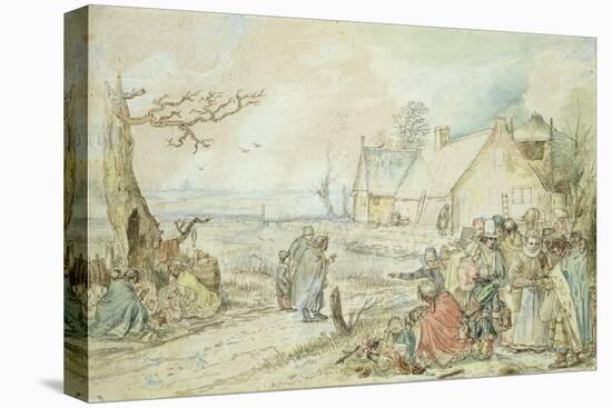 Landscape with Gypsy Fortune-Tellers-Hendrik Avercamp-Stretched Canvas