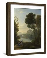 Landscape with Hagar and the Angel, 1646-Claude Lorraine-Framed Giclee Print