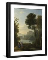 Landscape with Hagar and the Angel, 1646-Claude Lorraine-Framed Giclee Print