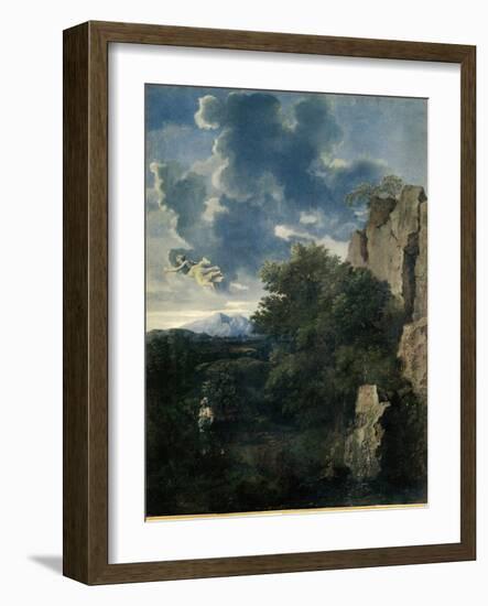 Landscape with Hagar and the Angel-Nicolas Poussin-Framed Premium Giclee Print