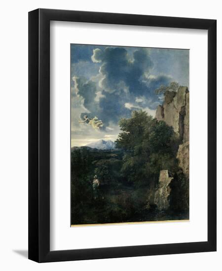 Landscape with Hagar and the Angel-Nicolas Poussin-Framed Giclee Print