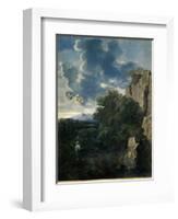 Landscape with Hagar and the Angel-Nicolas Poussin-Framed Giclee Print