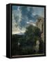 Landscape with Hagar and the Angel-Nicolas Poussin-Framed Stretched Canvas