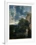 Landscape with Hagar and the Angel-Nicolas Poussin-Framed Giclee Print