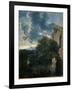 Landscape with Hagar and the Angel-Nicolas Poussin-Framed Giclee Print