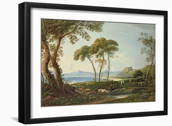 Landscape with Harlech Castle-John Varley-Framed Giclee Print