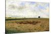 Landscape with Haystacks-Federico Zandomeneghi-Stretched Canvas