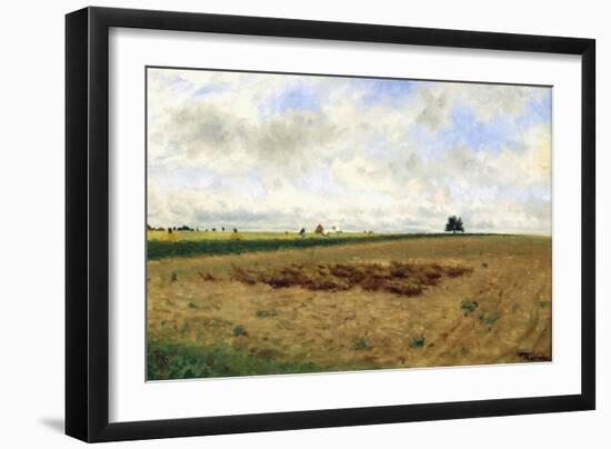 Landscape with Haystacks-Federico Zandomeneghi-Framed Giclee Print