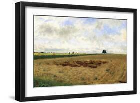 Landscape with Haystacks-Federico Zandomeneghi-Framed Giclee Print