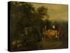 Landscape with Herdsman and Cattle-Dirck van Bergen-Stretched Canvas