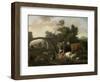 Landscape with Herdsmen and Cattle, Dirck Van Bergen-Dirck van Bergen-Framed Art Print