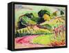 Landscape with Hills (Oil on Panel)-Alfred Henry Maurer-Framed Stretched Canvas