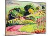 Landscape with Hills (Oil on Panel)-Alfred Henry Maurer-Mounted Giclee Print