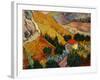 Landscape with House and Ploughman, 1889-Vincent van Gogh-Framed Giclee Print