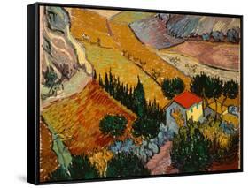 Landscape with House and Ploughman, 1889-Vincent van Gogh-Framed Stretched Canvas