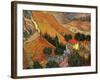 Landscape with House and Ploughman, 1889-Vincent van Gogh-Framed Giclee Print