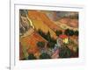 Landscape with House and Ploughman, 1889-Vincent van Gogh-Framed Giclee Print