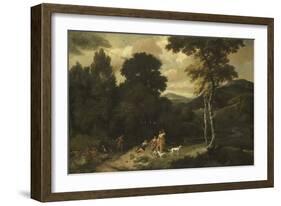 Landscape with Hunters-Jacob Esselens-Framed Art Print