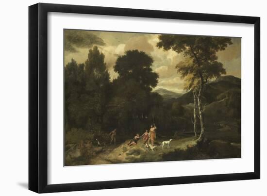 Landscape with Hunters-Jacob Esselens-Framed Art Print